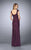 La Femme - Embellished Square Neck Column Dress 24891SC - 2 pcs Slate Blue in Size 2 and 6 and 1 pc Eggplant in Size 6 Available CCSALE