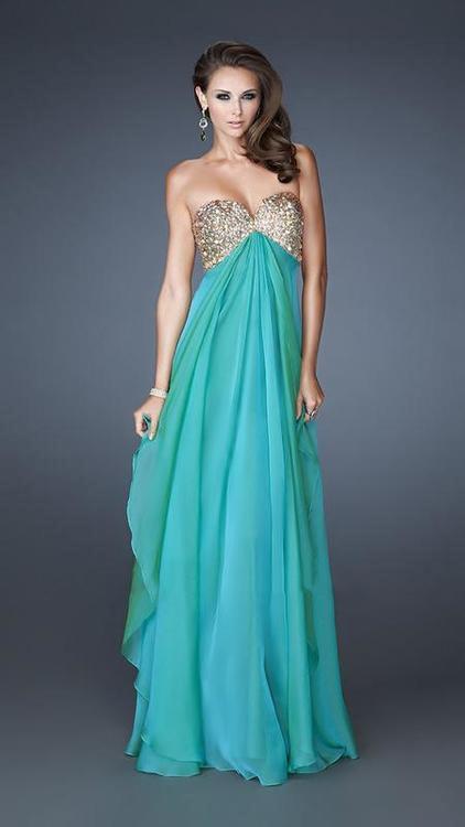 La Femme Embellished Strapless A-Line Evening Dress 18774 - 1 pc Marine Blue In Size 14 Available CCSALE 14 / Marine Blue