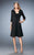 La Femme Embroidered Sweetheart Knee Length Dress with Jacket 21903 CCSALE 12 / Black