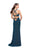 La Femme - Fitted Strappy Sweetheart Back Glitter Jersey Gown 25258 - 1 pc Silver In Size 4 Available CCSALE
