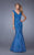 La Femme Floral Fitted Cap Sleeves Evening Gown CCSALE