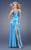 La Femme Gigi - 15104 Bedazzled Halter Sheath Dress Special Occasion Dress 00 / Turquoise
