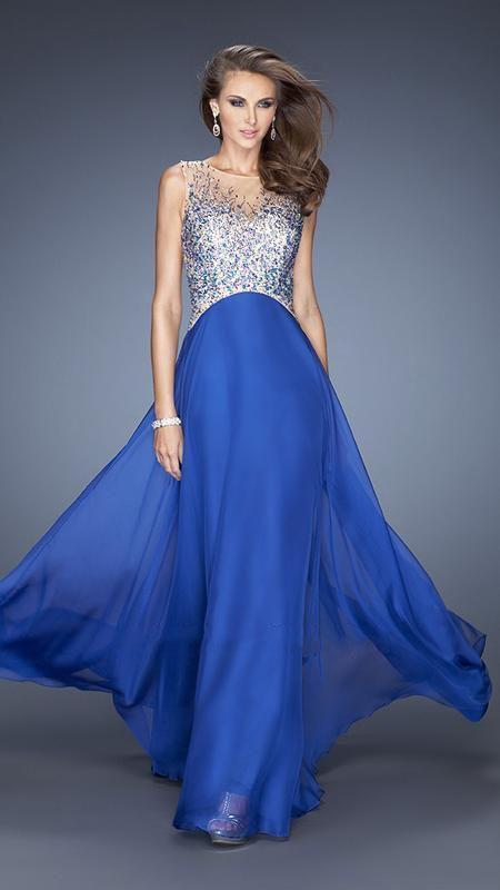 La Femme Gigi - 20163 Vivacious Sequin Embellished Evening Dress Special Occasion Dress 00 / Royal Blue