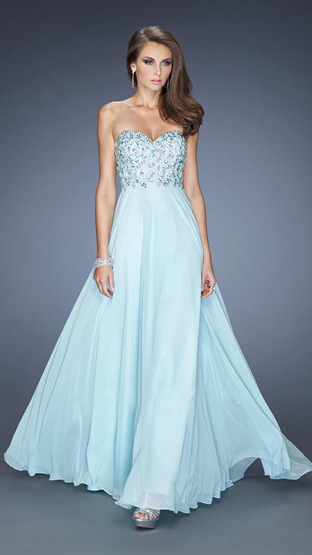 La Femme Gigi - 20168SC Embellished Strapless Evening Dress CCSALE 10 / Sea Foam