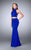 La Femme Gigi - 24119 Lavish High Collar Jersey Long Evening Gown Special Occasion Dress 00 / Sapphire Blue