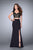 La Femme Gigi - 24453 Beaded Lace Long Jersey Prom Dress Special Occasion Dress 00 / Black