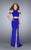 La Femme Gigi - 24653 Halter Sheath with Shoulder Straps Gown Special Occasion Dress 00 / Sapphire Blue