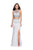 La Femme Gigi - 26063 Beaded Two-Piece Jersey Sheath Gown Special Occasion Dress 00 / Light Silver