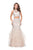La Femme Gigi - 26071 Sheer High Halter Two-Piece Mermaid Gown Special Occasion Dress 00 / White