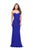 La Femme Gigi - 26289 Vertical Striped Beaded Sweetheart Sheath Dress Special Occasion Dress 00 / Royal Blue