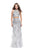 La Femme Gigi - 26294 Two-Piece Beaded Lace Sheath Gown Special Occasion Dress 00 / Silver