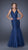 La Femme Gigi - Lace V-neck Mermaid Gown 20381SC CCSALE 2 / Navy