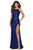 La Femme - Halter Glittered High Slit Prom Dress 28529SC - 1 pc Royal Blue In Size 6 Available CCSALE 6 / Royal Blue