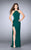 La Femme Halter Neck Jersey Gown in Forest Green 23886 CCSALE 4 / Forest Green