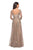La Femme - Illusion Quarter Sleeve Embroidered Lace Gown 27733 - 1 pc Nude In Size 10 Available CCSALE 10 / Nude