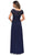 La Femme - Knot-Ornate Ruched Evening Dress 28029SC - 1 pc Navy In Size 14 Available CCSALE 14 / Navy