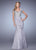 La Femme Lace V-neck Satin Mermaid Gown 21669SC - 2 pcs Mauve in Size 4 and 10 Available CCSALE 10 / Silver