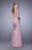 La Femme Lace V-neck Satin Mermaid Gown 21669SC - 2 pcs Mauve in Size 4 and 10 Available CCSALE