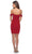 La Femme - Off-Shoulder Jersey Sheath Dress 28193SC - 2 pcs Red In Size 8 and 10 Available CCSALE