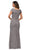La Femme - Off Shoulder Lace Sheath Dress 27982SC - 1 pc Platinum In Size 8 Available CCSALE 8 / Platinum