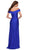 La Femme - Off Shoulder Long Sheath Dress 29781SC - 1 pc Royal Blue In Size 4 Available CCSALE 4 / Royal Blue