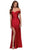 La Femme - Off Shoulder Long Sheath Dress 29781SC - 2 pc Royal Blue and Red In Size 4 Available CCSALE 4 / Red