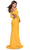 La Femme - Off Shoulder Long Sleeve Trumpet Dress 28754SC - 1 pc Black In Size 0 Available CCSALE 0 / Black