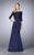 La Femme Off-Shoulder Ruched Mermaid Gown 24926SC - 1 pc Platinum in Size 8 Available CCSALE