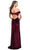 La Femme - Off-Shoulder Sheath Evening Gown with Slit 25213SC - 1 pc Wine in Size 8  Available CCSALE