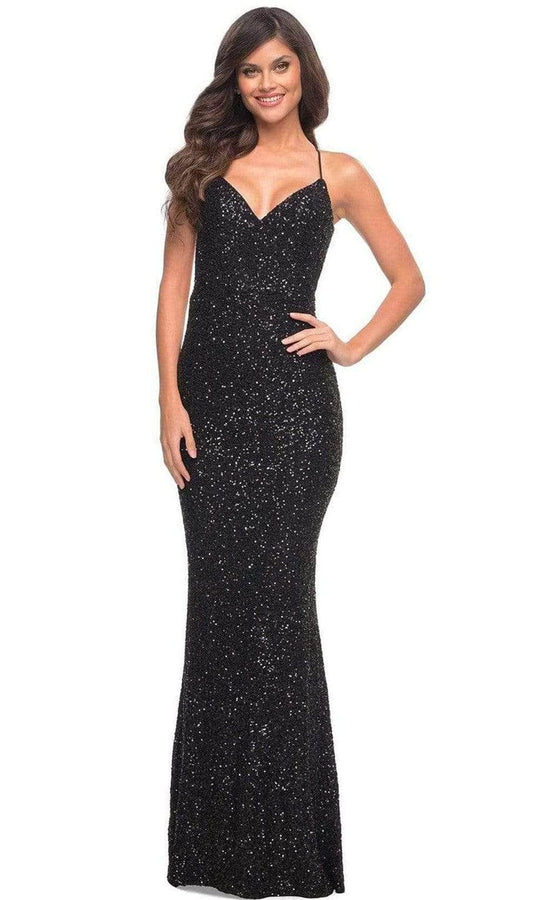 La Femme - Open Back Sequin Prom Dress 30523SC