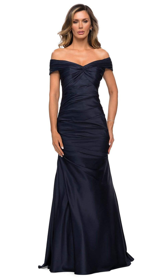 La Femme - Pleated Bodice Trumpet Evening Dress 28047SC