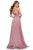 La Femme - Pleated Ornate Chiffon High Slit Dress 28611SC - 1 pc Mauve In Size 6 Available CCSALE 6 / Mauve