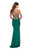 La Femme - Plunging Crisscross Back Wrap Sheath Dress 28541SC - 1 pc Emerald In Size 8 Available CCSALE 8 / Emerald