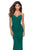 La Femme - Plunging Crisscross Back Wrap Sheath Dress 28541SC - 1 pc Emerald In Size 8 Available CCSALE 8 / Emerald