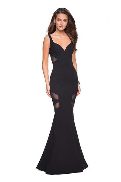 La Femme - Plunging Sweetheart Mermaid Evening Gown 27104 - 1 pc Black In Size 6 Available CCSALE 6 / Black