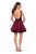 La Femme - Plunging Sweetheart Velvet Tiered Cocktail Dress 26701SC - 1 pc Wine In Size 10 Available CCSALE 10 / Wine