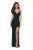 La Femme - Plunging V-neck Jersey Sheath Evening Gown 27622SC - 1 pc Red in Sizes 0 CCSALE 2 / Forest Green