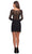 La Femme - Plunging V-Neck Lace Sheath Dress 28233SC - 1 pc Black In Size 4 Available CCSALE 4 / Black