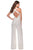 La Femme - Plunging V-Neck Sequin Jumpsuit 28719SC - 2 pc White In Size 6 and 8 Available CCSALE