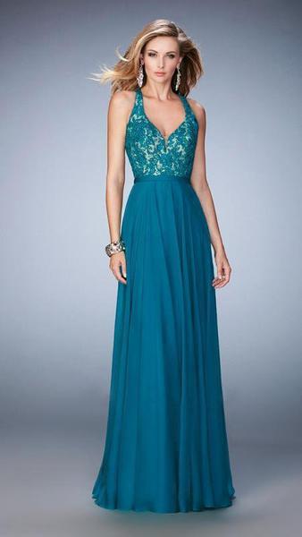 La Femme - Prom Dress 22186SC - 1 pc Evergreen In Size 6 Available CCSALE 6 / Evergreen
