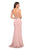 La Femme - Rhinestone Embellished Gown with Slit 27081 - 2 pcs Blush in sizes 00 and 6 Available CCSALE