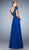 La Femme - Rosette Peplum Chiffon Gown 23085SC - 1 pc Marine Blue in Size 16 and 1 pc Boysenberry in Size 18 Available CCSALE
