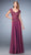 La Femme - Rosette Peplum Chiffon Gown 23085SC - 1 pc Marine Blue in Size 16 and 1 pc Boysenberry in Size 18 Available CCSALE 18 / Boysenberry