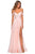 La Femme - Ruched Cold Shoulder A-Line Evening Dress 28942SC - 1 pc Blush In Size 2 Available CCSALE 2 / Blush