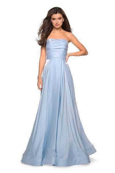 La Femme - Ruched Sweetheart A-Line Prom Gown 27130SC - 1 pc Cloud Blue In Size 10 Available CCSALE 10 / Cloud Blue