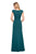 La Femme - Ruched Wide V Neck Evening Dress 26523SC CCSALE