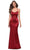 La Femme - Scoop Neck Stretch Fitted Satin Gown 29858SC - 1 pc Red In Size 4 Available CCSALE 4 / Red