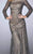 La Femme Sequined Bateau Neck A-Line Dress 24919 - 1 pc Charcoal in Size 6 Available CCSALE
