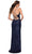 La Femme - Sequined Cowl Prom Dress 29657SC - 1 pc Navy In Size 4 Available CCSALE