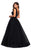 La Femme - Sequined Deep V-neck Tulle Ballgown 27336SC - 2 pcs Black In Sizes 10 and 16 Available CCSALE